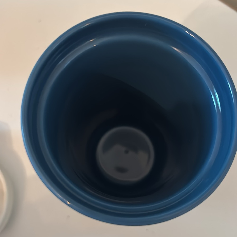 Starbucks 2022 Blue Spring Floral Matte Ceramic Tumbler 12oz with lid - Picture 9 of 10
